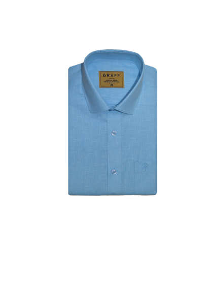 Mens Cotton Rich Half Sleeve Shirt and Dhoti Combo - MAJESTIC BLUE - MJH01